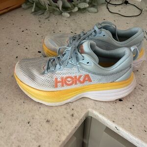 HOKA Blue and Yellow Running Shoes